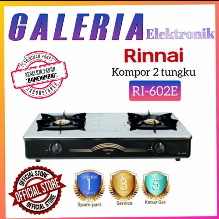 RINNAI KOMPOR GAS 2 TUNGKU RI 602 E RI602E KOMPOR RINNAI RI 602E