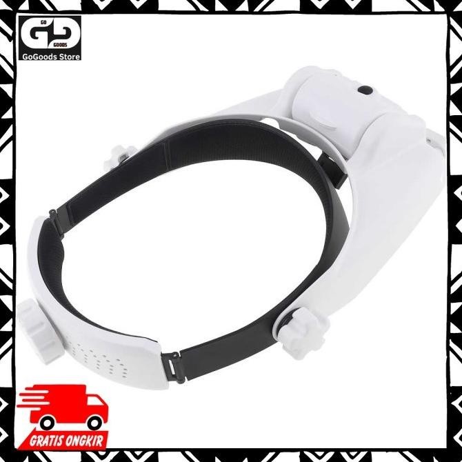 

Kacamata Pembesar Triple LED Headband Magnifier 5 Lens Zoom 14x