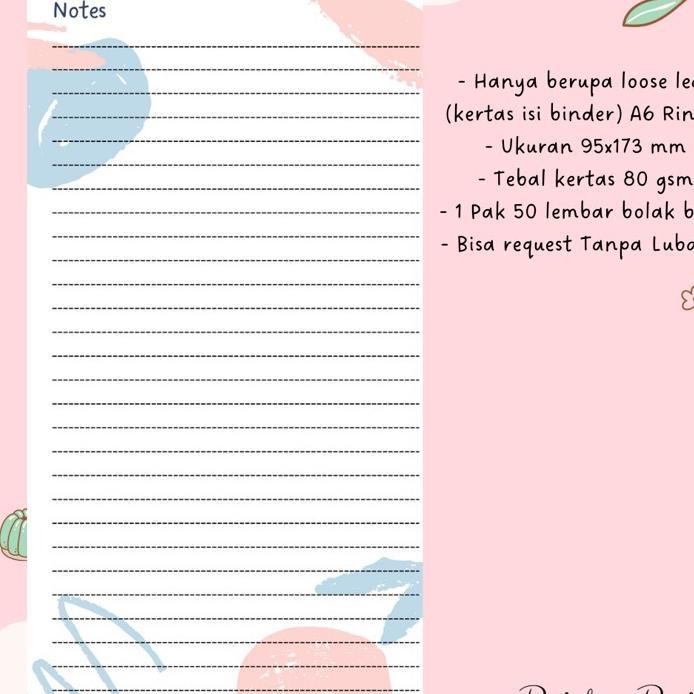 

Kertas Refill Isi Binder A6 Ring 6 Loose Leaf Agenda Buku Catatan Notebook Notepad Budgeting Keuangan Journaling Jurnal Catatan Menabung Daily Planner