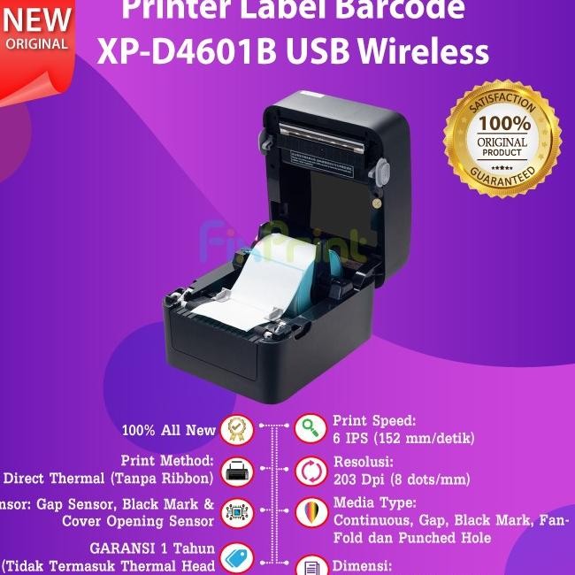 Xprinter Xp D4601B Barcode Printer Label Thermal Xp-D4601B 4601B 4601