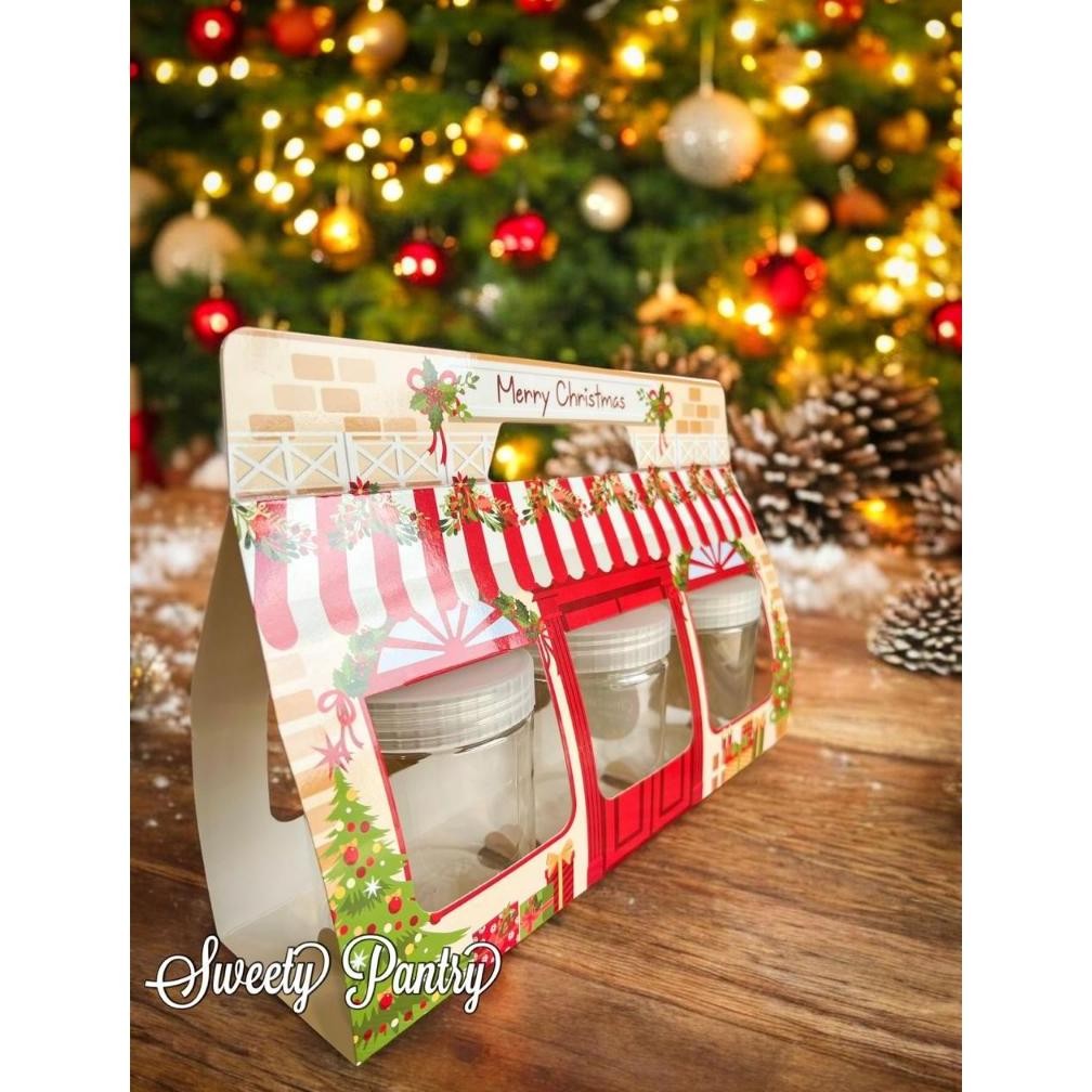 

HGT CHRISTMAS STORE - Box hampers natal kotak packaging Sleeve jar isi 3 uk 500-600 ml