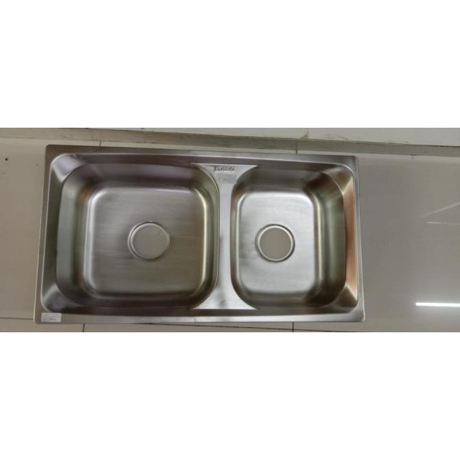 KOSSAI SINK K 7943/ BAK CUCI PIRING 2 LUBANG + AFUR
