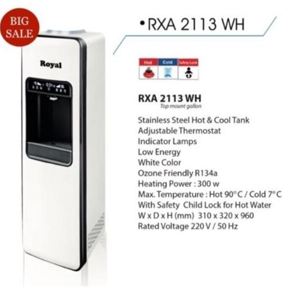 Dispenser Galon Atas / Royal Top Load Water Dispenser RXA2113WH