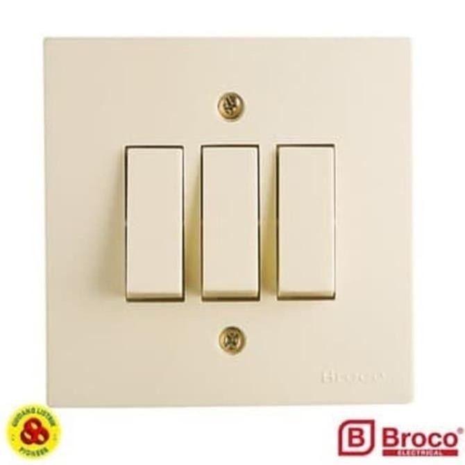 TERMURAH - broco saklar triple inbow /saklar 3 gang