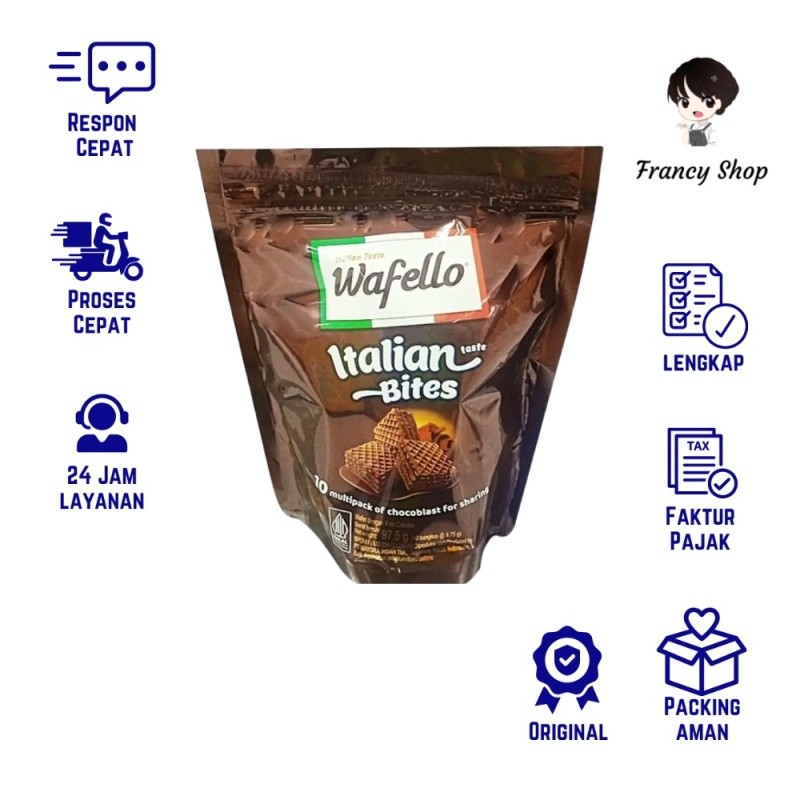 

Wafello Wafer Choco Blast Coklat Pouch 97.5 gr