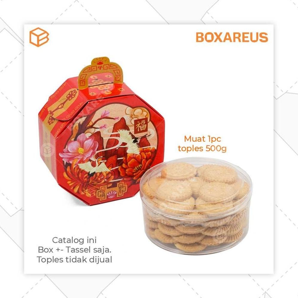 Gift Box Hampers Cny Dus Toples Bulat Packaging Imlek | Tb Octa
