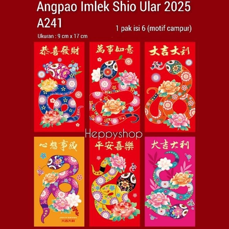 

Angpao Imlek Panjang Shio Ular 2025 Hong Bao