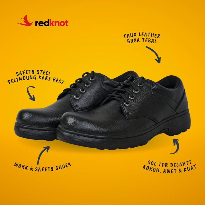 Cuci Gudang Redknot Hammer - Sepatu Safety Pria Original Ujung Besi Bertali