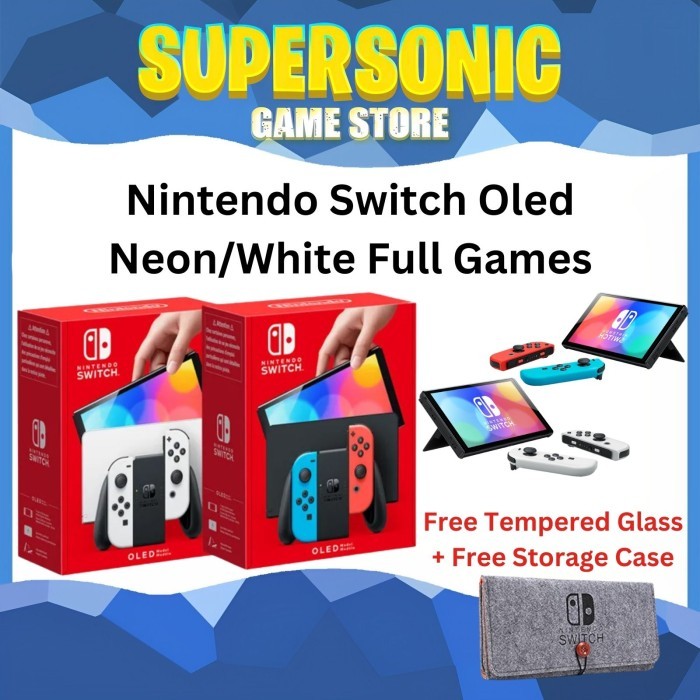 Nintendo Switch Oled Neon/White Full Games