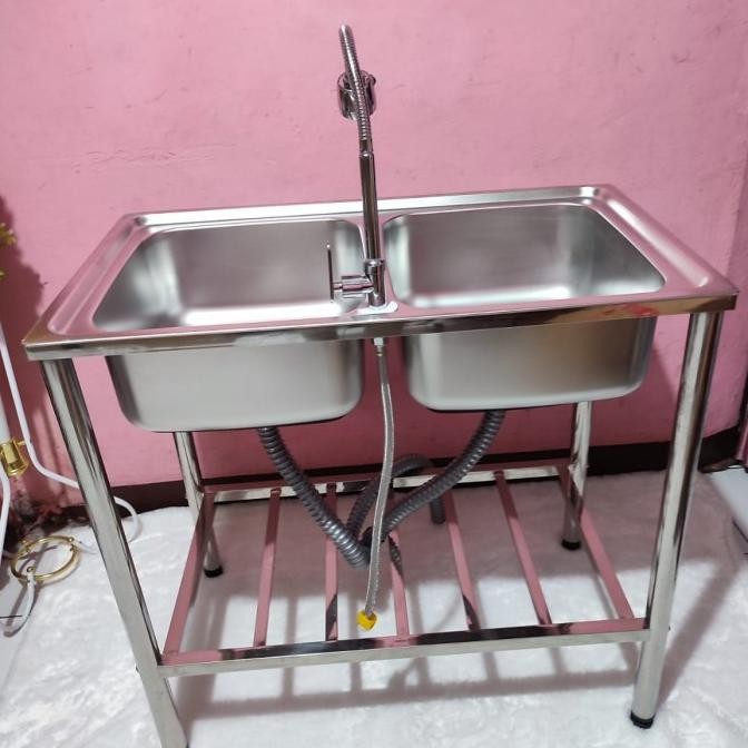 bak cuci piring portable/bcp portable 2 lubang