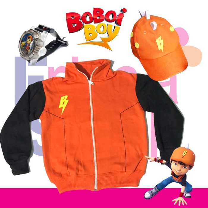 TOPI + JAM TANGAN + JAKET SWEATER BOBOIBOY GALAXY