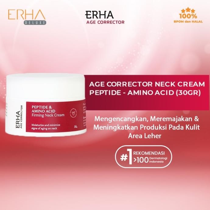 TERMURAH - ERHA Age Corrector Neck Cream - Krim Leher + Peptide & Amino Acid 30g