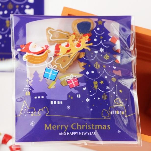 

(100Lembar) Plastik Cookies Natal /Plastik Kue Natal /Kemasan Cookies
