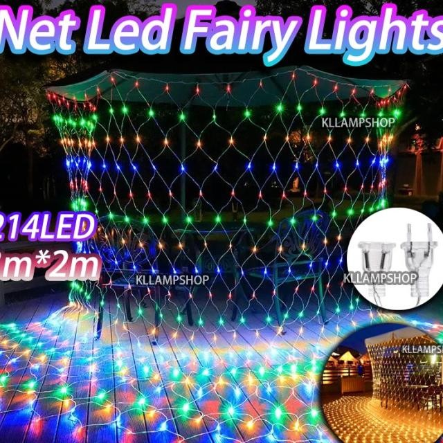 Lampu Hias Jaring Net 3X2 Meter Dekorasi Taman Lampu Natal Jala Jaring