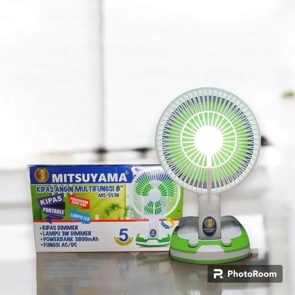 KIPAS ANGIN EMERGENCY MITSUYAMA MS-5539 8 INCH MULTIFUNGSI KIPAS PORTABLE KIPAS DUDUK 8 INCHI