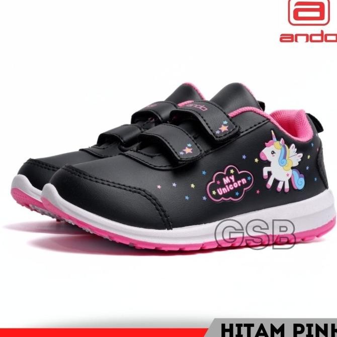 Sepatu anak perempuan unicorn cewek Ando Elina Minicorn Kuda Pony Pink