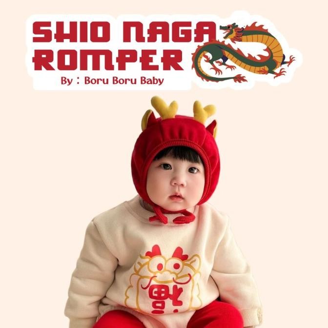 Romper Shio Naga - Romper Sweater Naga - Baju Bayi Naga - Kostum Bayi