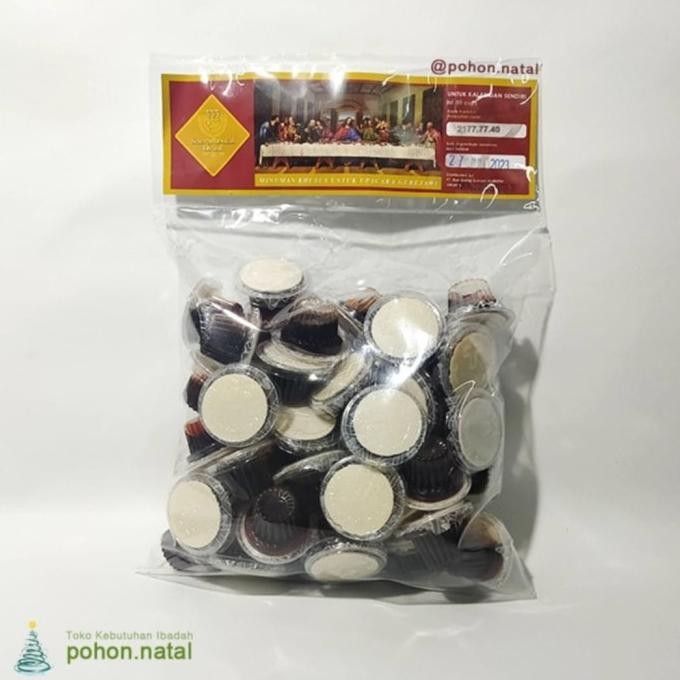 

Paket Anggur Hosti Polos Roti Perjamuan Kudus Sacramental Drink 50 pcs ZS01