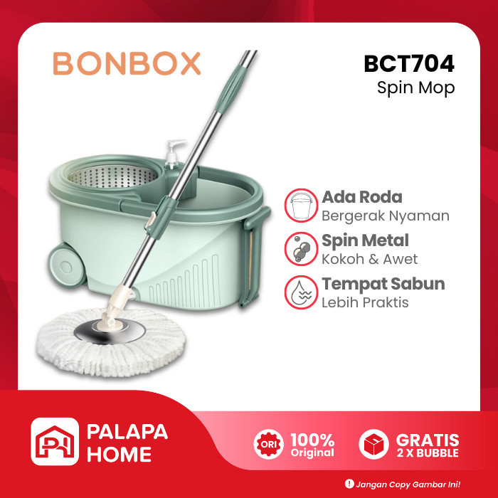 TERBARU Alat Pengepelan Lantai Putar Otomatis Pel Pelan Pengepel Spin Mop