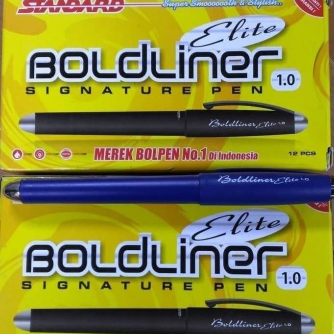 

BEBAS ONGKIR - pulpen standard boldliner elite 1,0mm hitam/biru signature pen