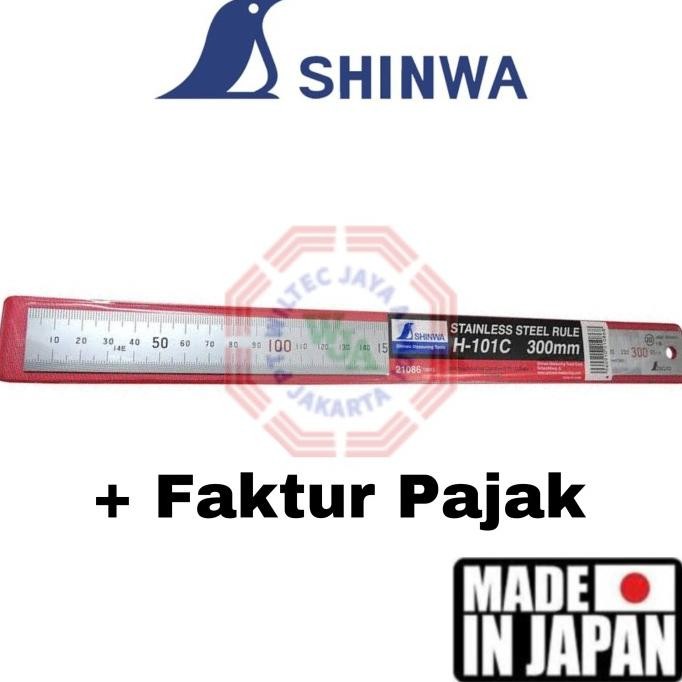 

TERBARU - Shinwa - Mistar / Penggaris Stainless H-101C SUS 300mm / 30cm (Japan)