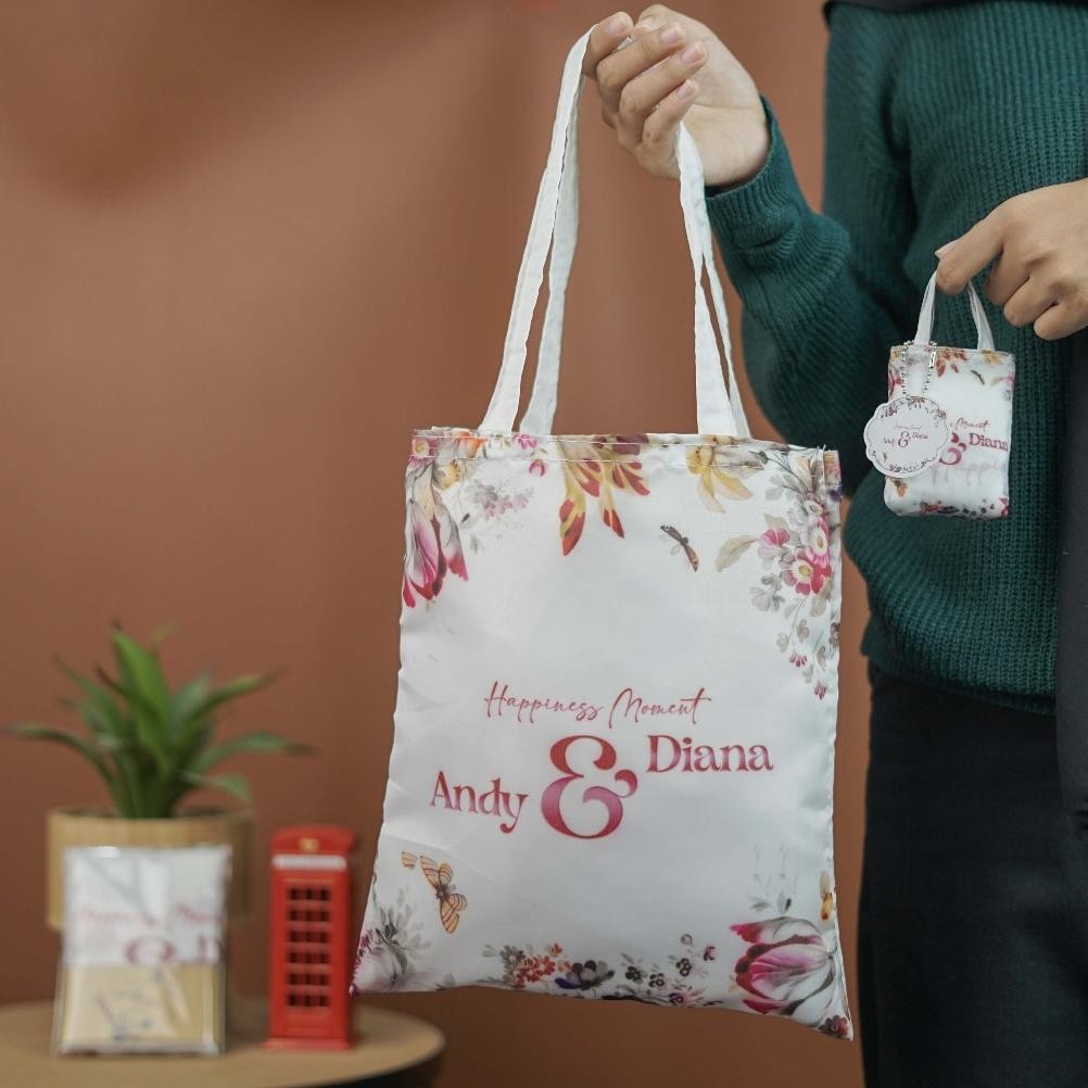 (M) Souvenir Pernikahan Shopping Bag wedding gift bermanfaat kekinian Elegan Mewah