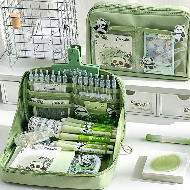 

Anak 12 Layer Tas Tempat Pensil Case Pouch Transparan Kapasitas Besar Stationery Kantor