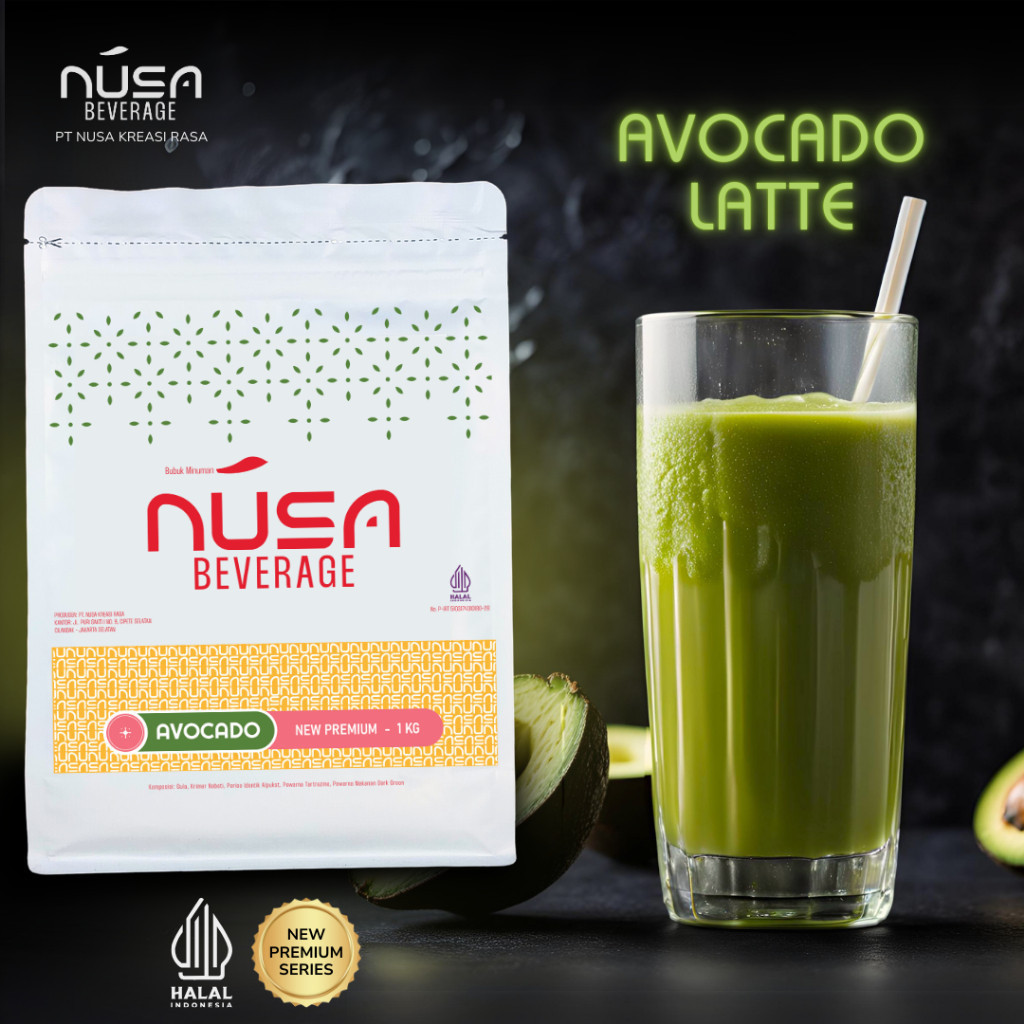 

NUSA BEVERAGE Avocado Premix Powder 1Kg Untuk Bisnis Franchise & Bazar & Cloud Kitchen