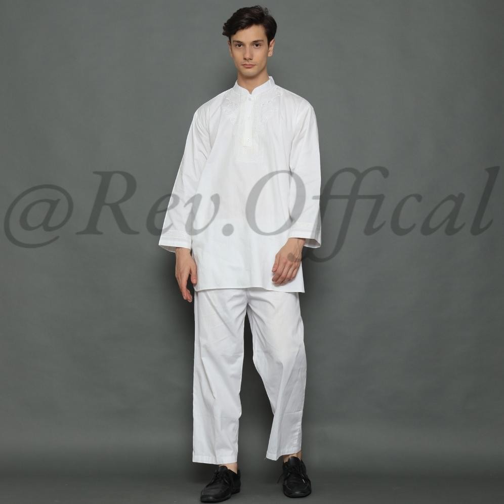 Baju Koko Pria Setelan Pakistan Putih Exlusive Preum Baju Muslim Pria