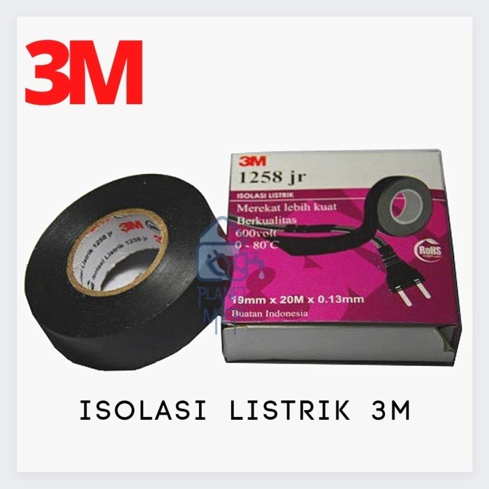 ------] Isolasi Listrik 3M 1258 jr / Isolasi Hitam / Isolasi Kabel