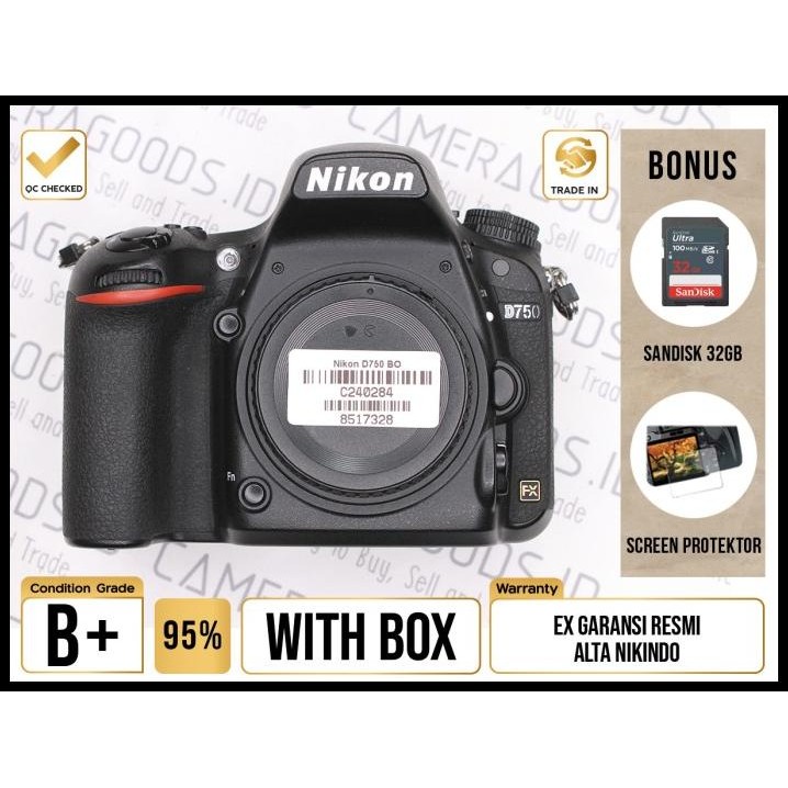 Nikon Camera D750 Dslr Full Frame - Jaminan Used Mulus Berkualitas