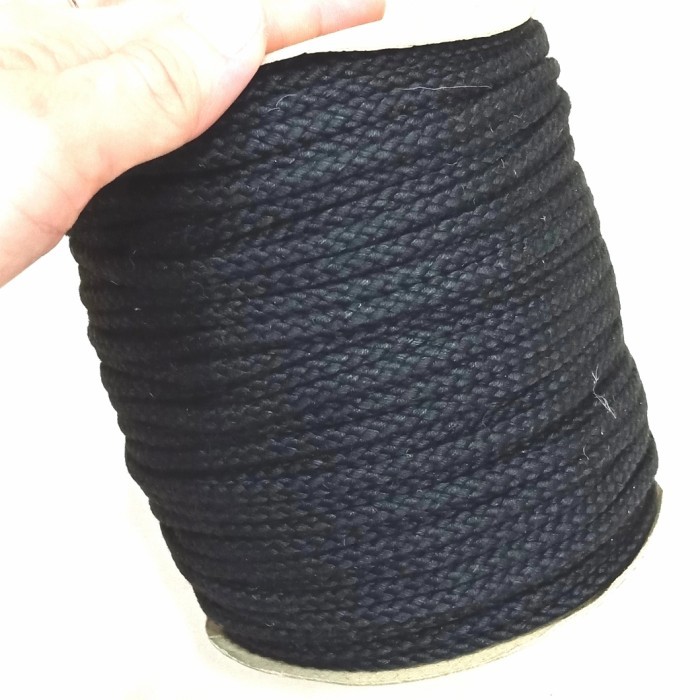 Ready TALI TAMBANG KATUN 3MM HITAM/TALI TAS SERUT/DIY/TALI DEKORASI/ROLL