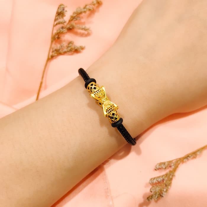 Murah Gelang pandora model pita elegant emas asli Elegan