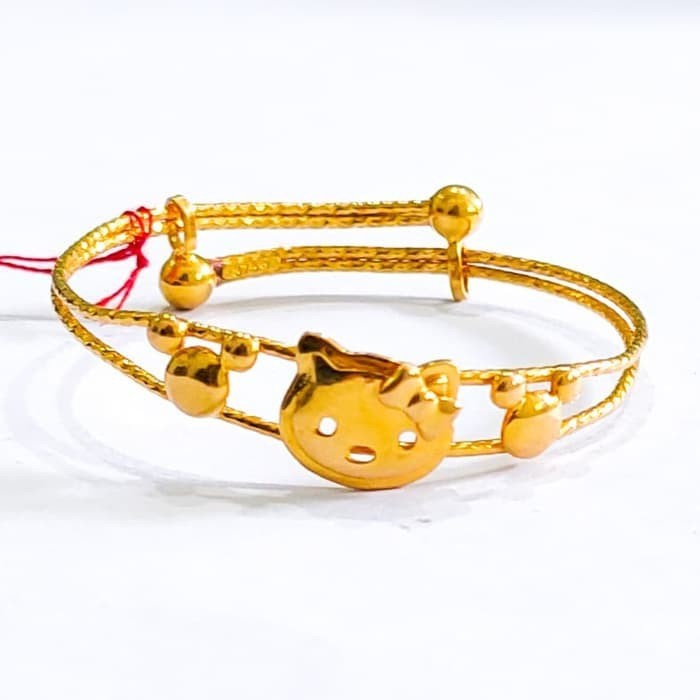 Terlaris Gelang Anak Model Hello Kitty Emas Asli Elegan