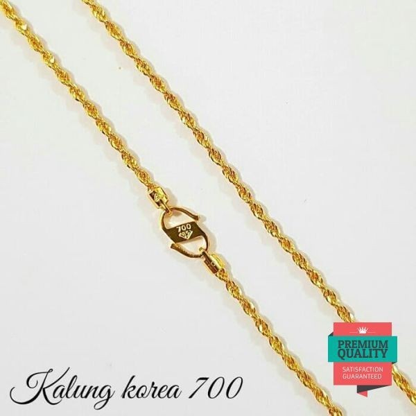 Terlaris Kalung tali korea emas asli kadar 700 Keren