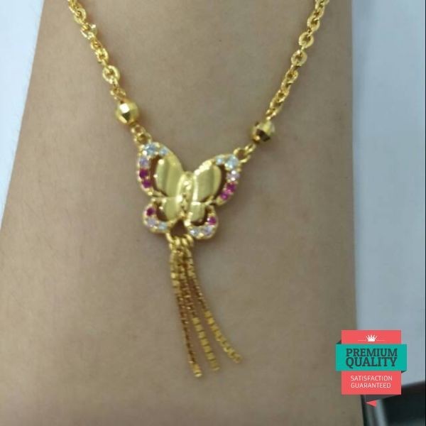 Grosir Kalung emas asli kadar 875 model kupu ubs Elegan