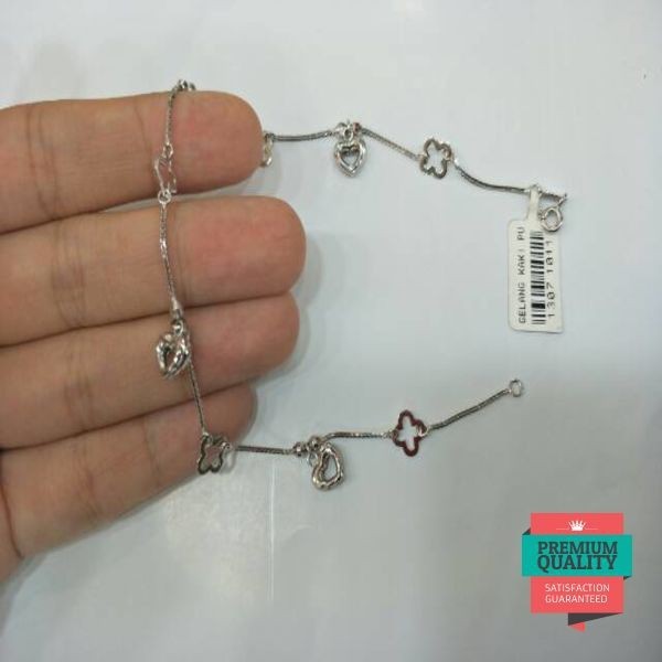 Murah Gelang kaki emas asli kadar 875 model italy Keren