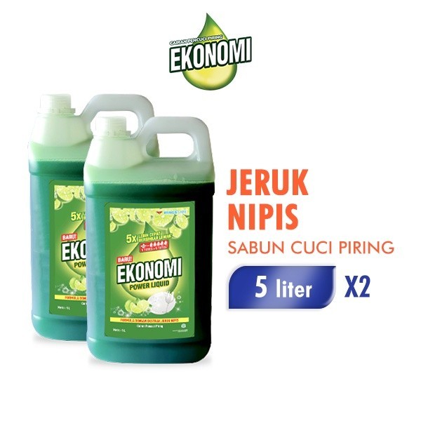 Ekonomi Sabun Cuci Piring Jeruk Nipis Jerigen 5 Liter x2