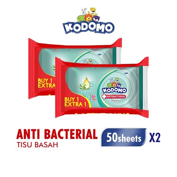 Kodomo Tisu Basah Antibakterial Bag Isi 50 Buy 1 Extra 1 x2