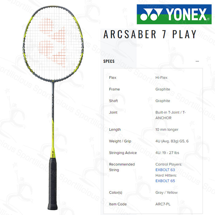 TERMURAH - Raket Bulutangkis Yonex Arc Saber 7 Play Original