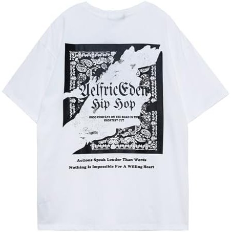 Aelfric Eden Kaos Motif Pria Ukuran Besar Kaos Motif Vintage Unisex Atasan Kasual Trendi Musim Panas