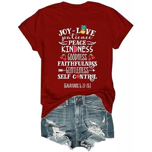 Kaos Buah Roh HeMuoMiu Galatia 5:22-23 Kaos Kristen Alkitab Kaos Buah Roh |G9Ml2Ljw|