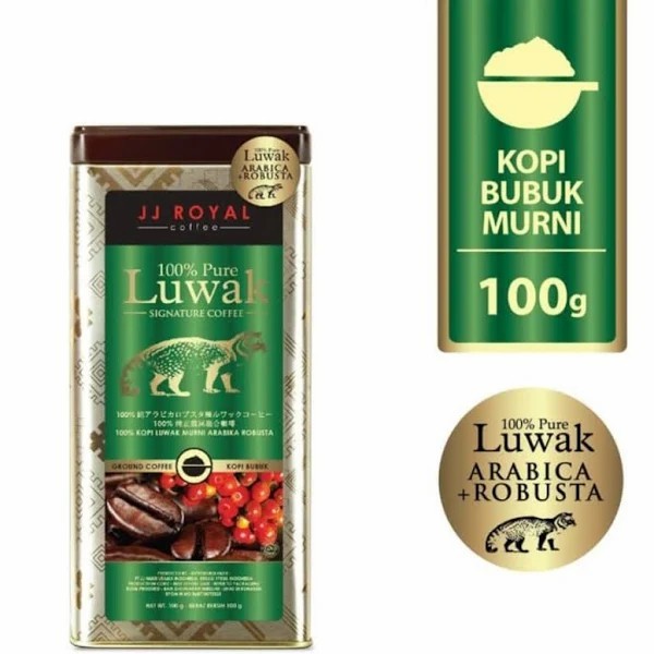 

JJ ROYAL Coffee 100% Pure Luwak Signature Ground Tin 100gr