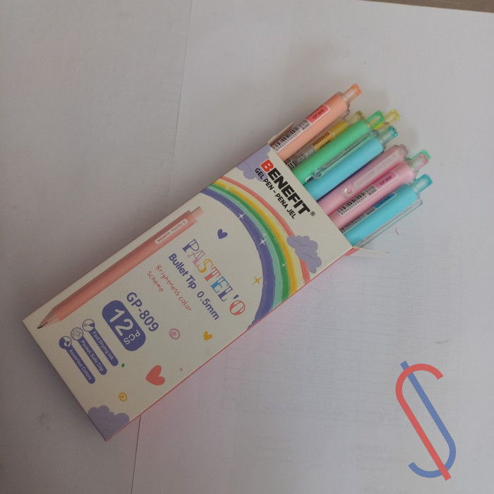 

:>:>:>:>] Pulpen Benefit GP 809 Warna Pastel isi 12 Pcs