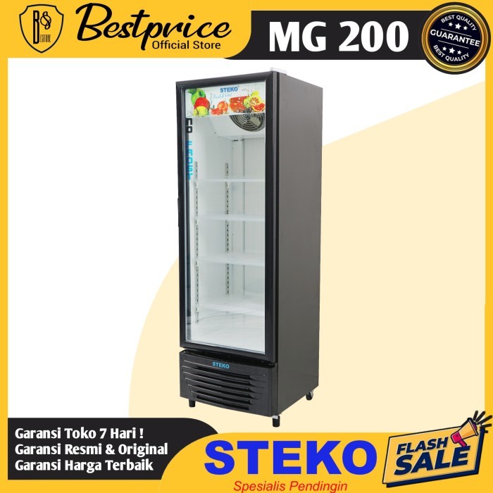 SHOWCASE STEKO MG 200 KULKAS MINUMAN STEKO 4 RAK 180 LITER NO FROST