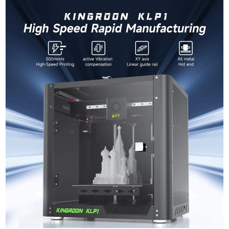 TERBARU - 3D Printer Kingroon KLP1 Enclose High Speed CoreXY Linear Rail Klipper