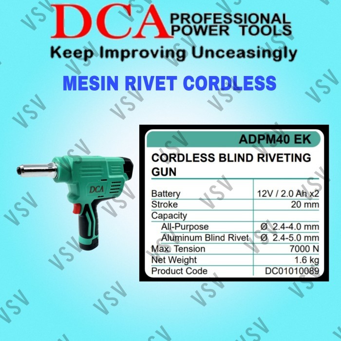 READY STOKKK DCA Cordless Blind Riveting Gun ADPM40 Mesin Rivet battery DCA