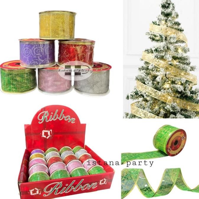 

Pita Natal Rol / Dekorasi Hiasan Pohon Natal / Pita Kawat Motif 2,7 M Sale