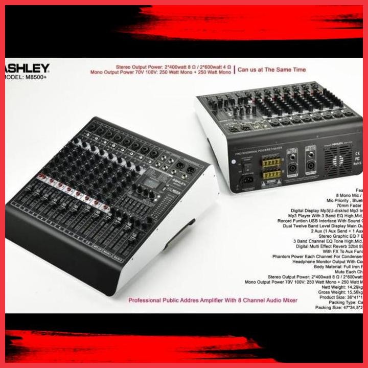 (SOU) POWER MIXER ASHLEY M8500+ M 8500 + M 8500+ 8CH ORIGINAL GARANSI