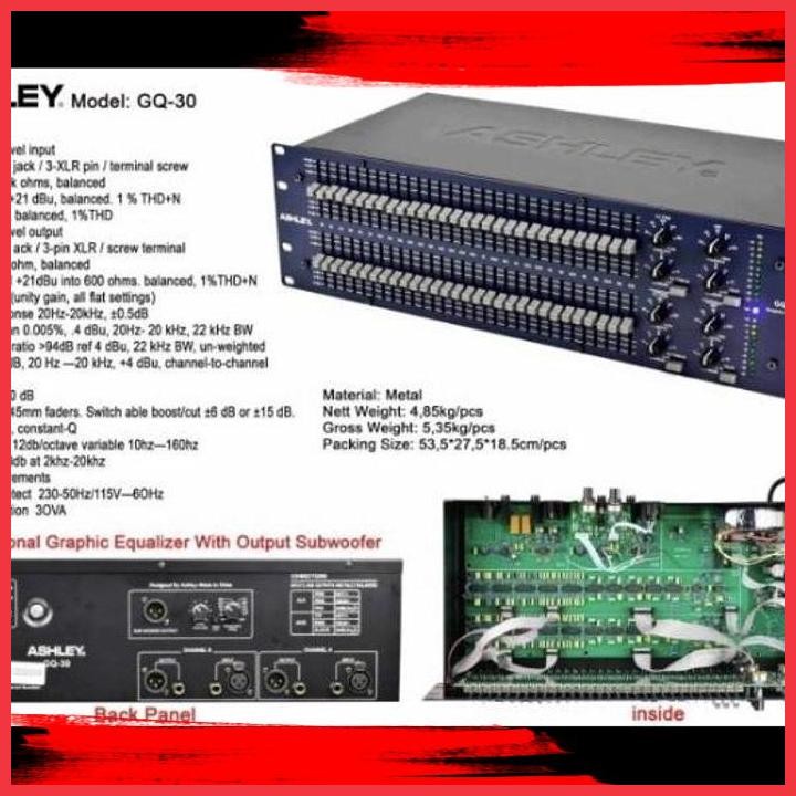 (SOU) EQUALIZER ASHLEY GQ 30 ORIGINAL GQ30 GRAPIC EQ WITH SUBWOOFER TERBAIK